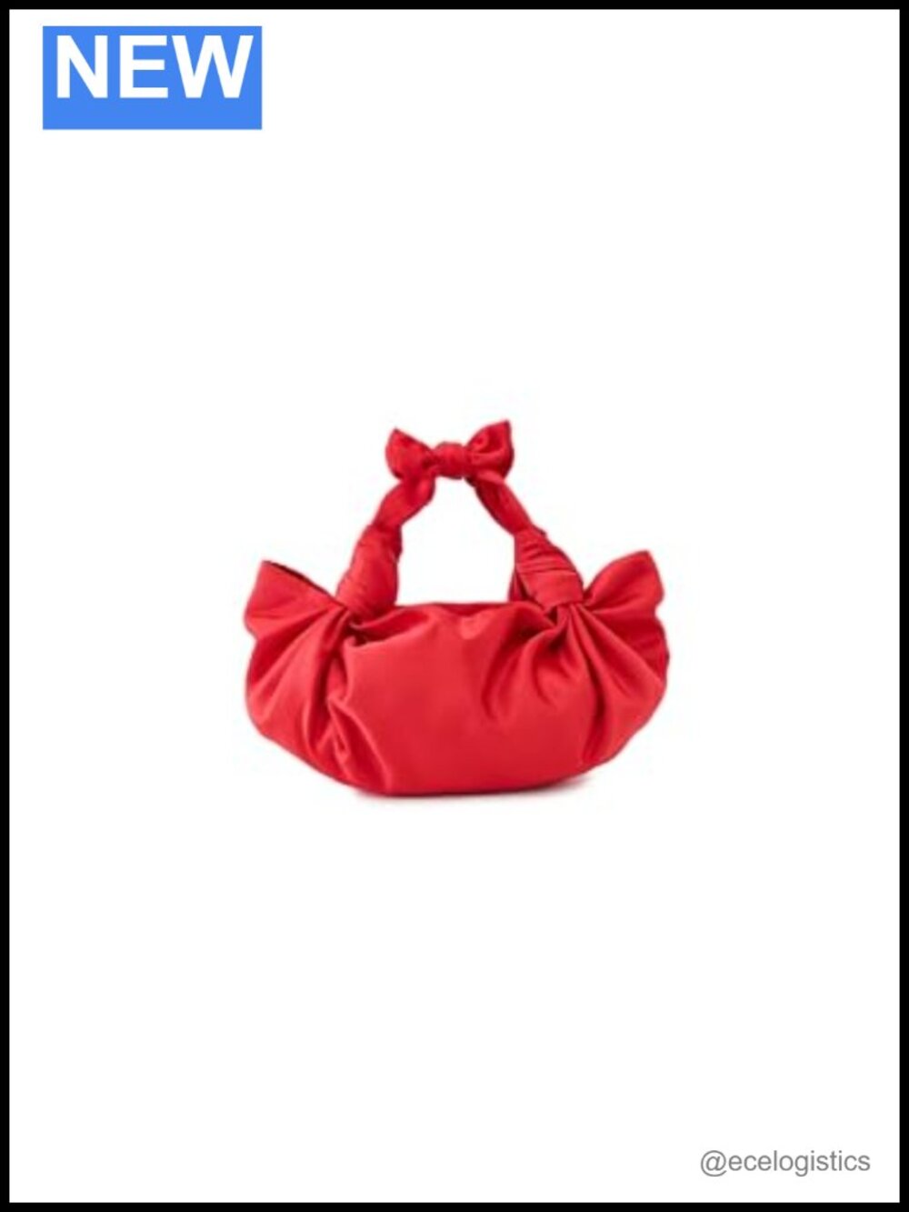 NLA Knot Bag Satin Wristlet Clutch with Bow Accents